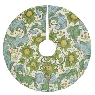 William Morris Orchard Green Floral Art Brushed Polyester Tree Skirt