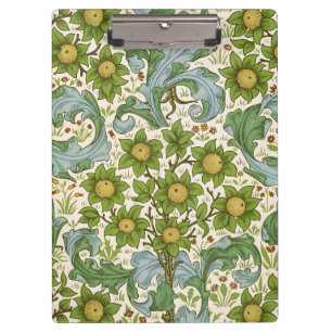 William Morris Orchard Green Floral Art Clipboard