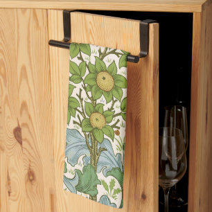 William Morris Orchard Green Floral Art Kitchen Towel