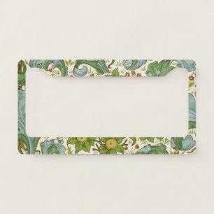 William Morris Orchard Green Floral Art License Plate Frame
