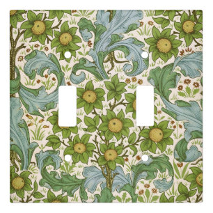 William Morris Orchard Green Floral Art Light Switch Cover