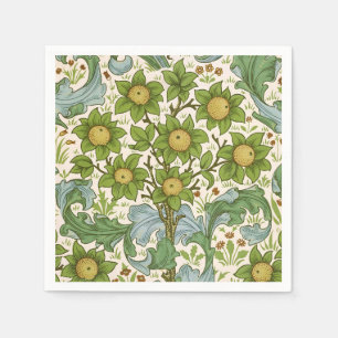 William Morris Orchard Green Floral Art Napkins