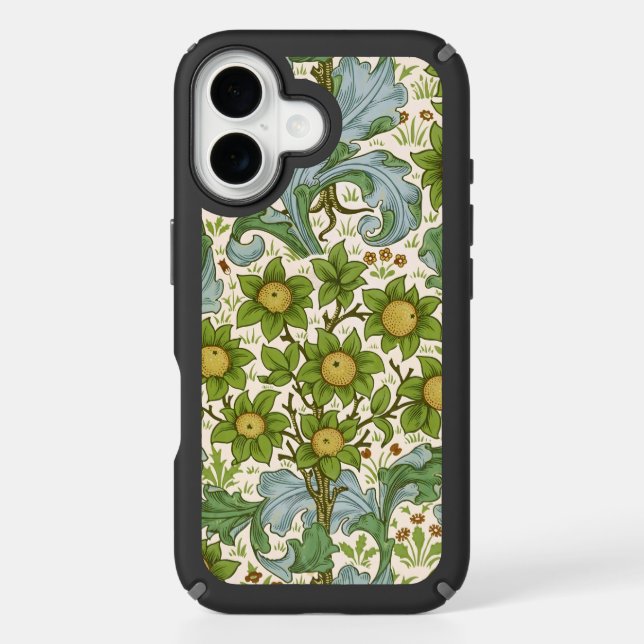 William Morris Orchard Green Floral Art Speck iPhone Case (Front)