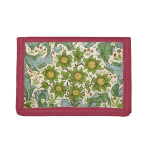 William Morris Orchard Green Floral Art Tri-fold Wallet
