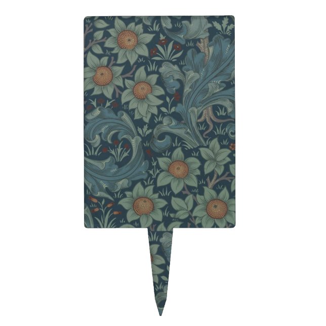 William Morris Orchard Pattern Art Cake Topper (Front)