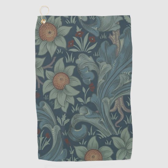 William Morris Orchard Pattern Art Golf Towel (Front)