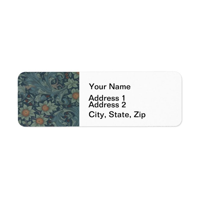 William Morris Orchard Pattern Art Label (Front)