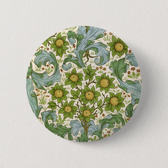 William Morris' Orchard Pattern Art Nouveau Button (Front)