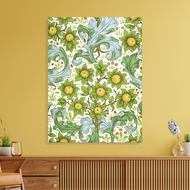William Morris' Orchard Pattern Art Nouveau Canvas Print (Insitu(LivingRoom))
