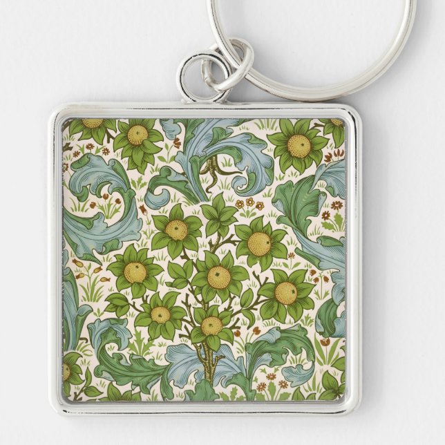 William Morris' Orchard Pattern Art Nouveau Keychain (Front)