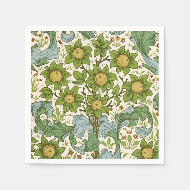 William Morris' Orchard Pattern Art Nouveau Napkins (Front)