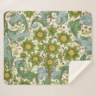William Morris' Orchard Pattern Art Nouveau Sherpa Blanket