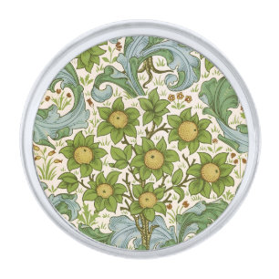 William Morris' Orchard Pattern Art Nouveau Silver Finish Lapel Pin