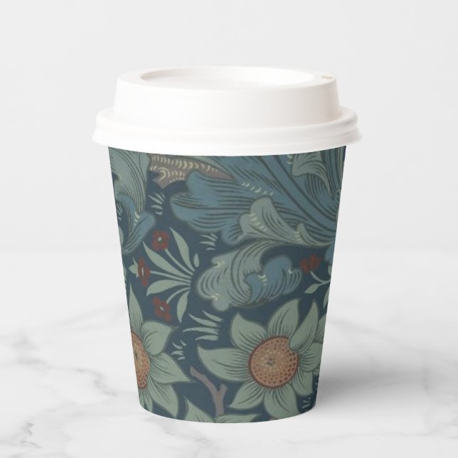 William Morris Orchard Pattern Art Paper Cups (Front)