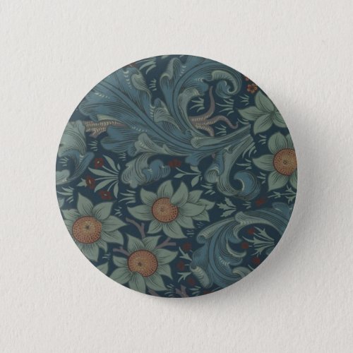 William Morris Orchard Pattern Art Pinback Button