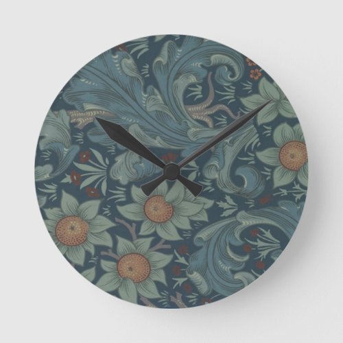 William Morris Orchard Pattern Art Round Clock