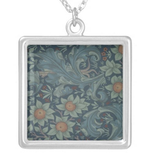 William Morris Orchard Pattern Art Silver Plated Necklace