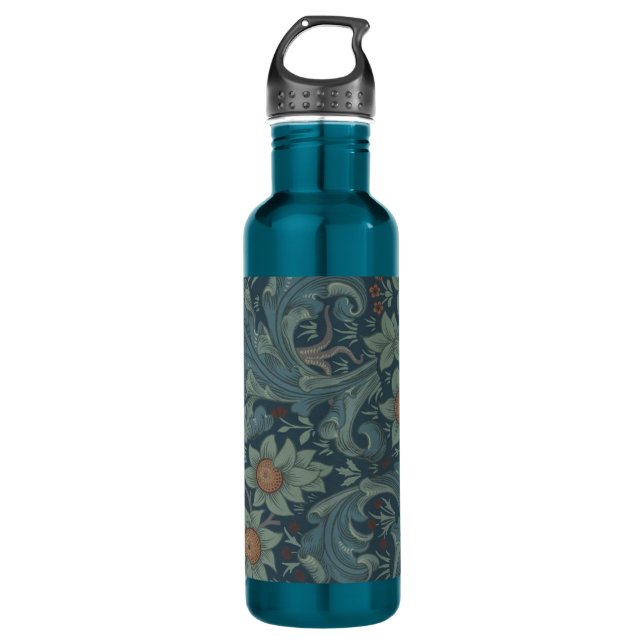 William Morris Orchard Pattern Art Water Bottle (Front)
