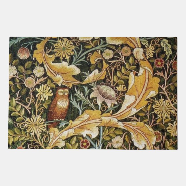 William Morris Owl an Acanthus Doormat (Front)