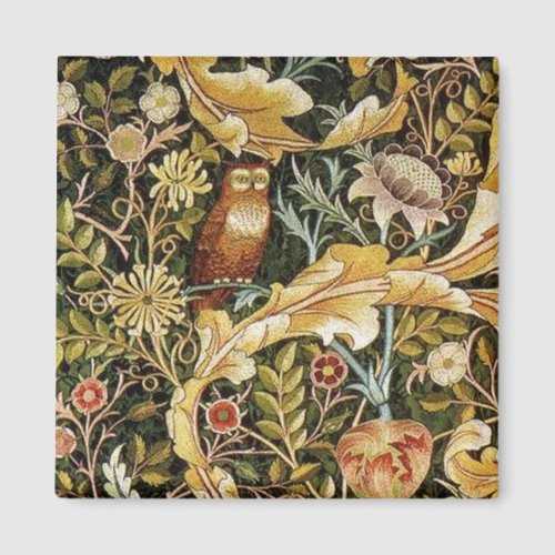 William Morris Owl an Acanthus Magnet