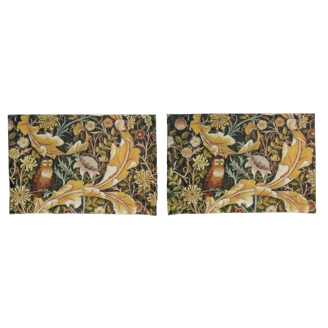 William Morris Owl an Acanthus Pillow Case (Front-Set)