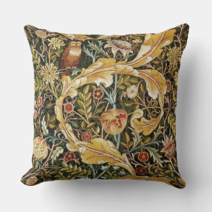 William Morris Owl an Acanthus Throw Pillow