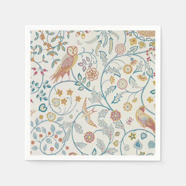 William Morris - Owl and Berries  Napkins (Front)