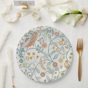 William Morris - Owl and Berries  Paper Plates