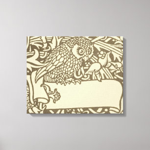 William Morris Owl Floral Vintage Design Canvas Print