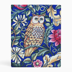 William Morris Owl Tapestry, Beige and Cobalt Blue Mini Binder