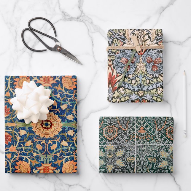 William Morris Pack 2 Wrapping Paper Sheets (Front)