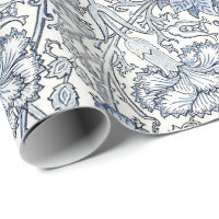  AnyDesign Blue Floral Wrapping Paper Blue White Wild