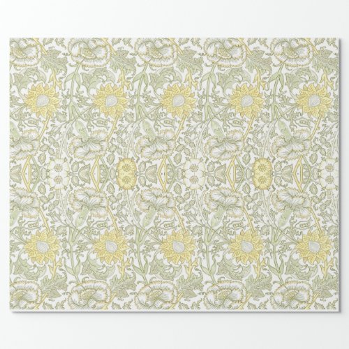 WILLIAM MORRIS PALE YELLOW FLORAL DECOUPAGE WRAPPING PAPER