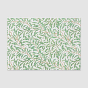 William Morris Pastel Green Willow Leaf Branches Tissue Paper