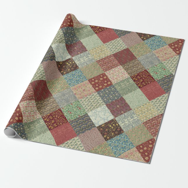 William Morris Patchwork Quilt Paper Wrap (Unrolled)