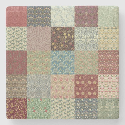 William Morris Patchwork Quilt Stoneware Stone Coaster