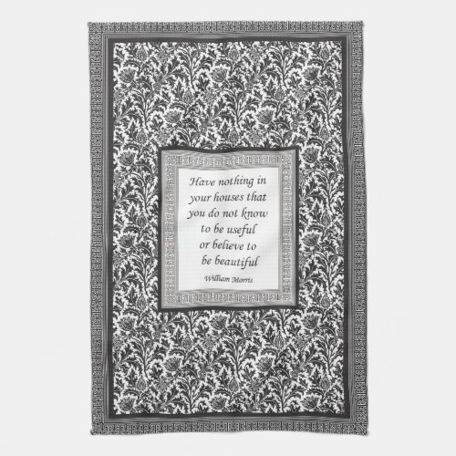 William Morris Pattern and Quotation Elegant Towel