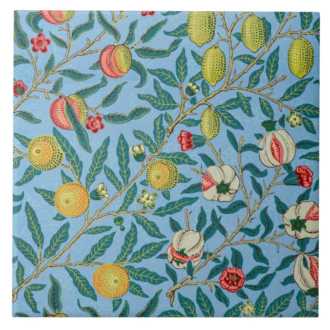 William Morris pattern, Fruit Ceramic Tile (Front)