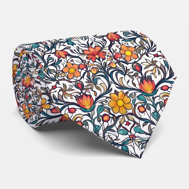 William Morris Pattern Neck Tie (Rolled)