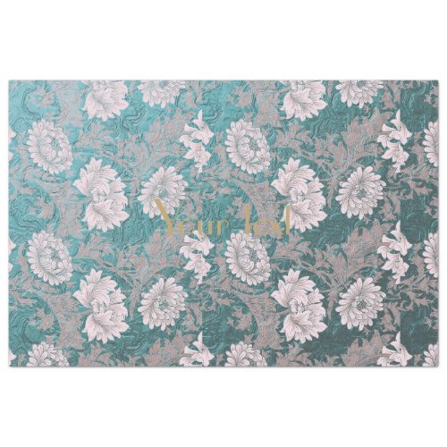 William Morris patternredesignedTealgreymetal Tissue Paper