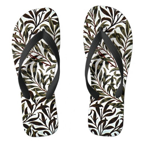 William Morris pattern Willow Bough Flip Flops