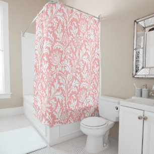 William Morris Peach Pink or Your Custom Color Shower Curtain