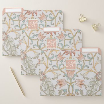 William Morris, Peach Pink Tulips Elegant Floral