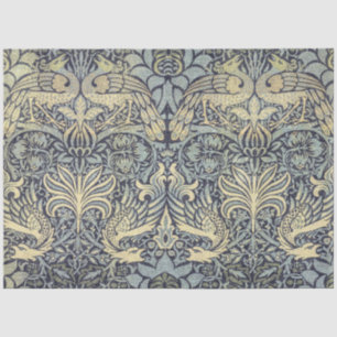 William Morris Peacock and Dragon Blue Decoupage  Tissue Paper