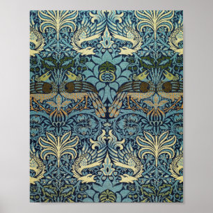 William Morris Peacock and Dragon, famous pattern Poster