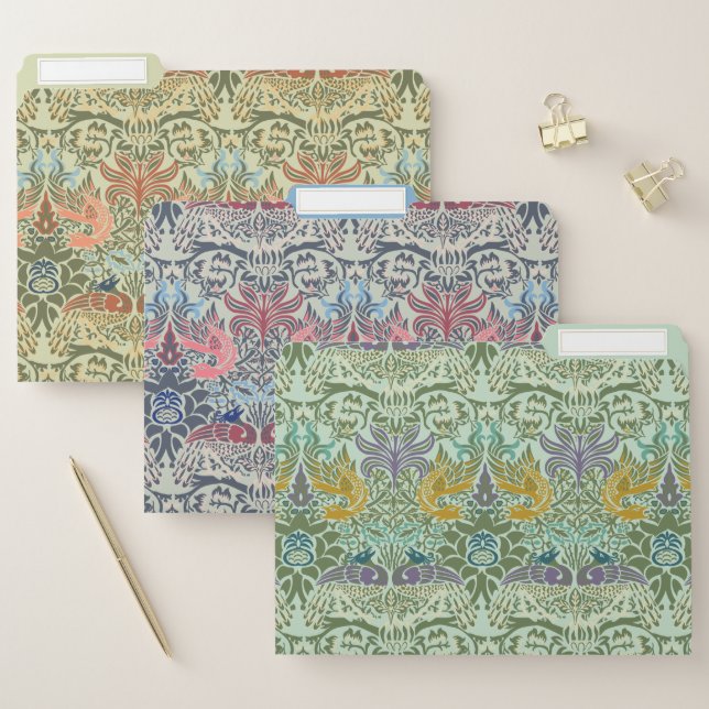 William Morris Peacock and Dragon File Folder (Set)
