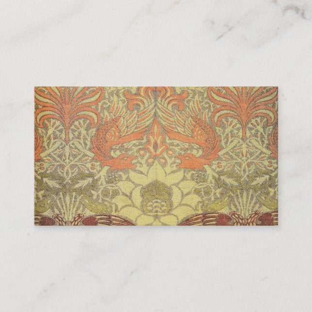 William Morris Peacock and Dragon Pattern Business Card (Front)