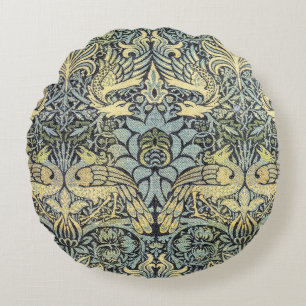 William Morris Peacock and Dragon Round Pillow