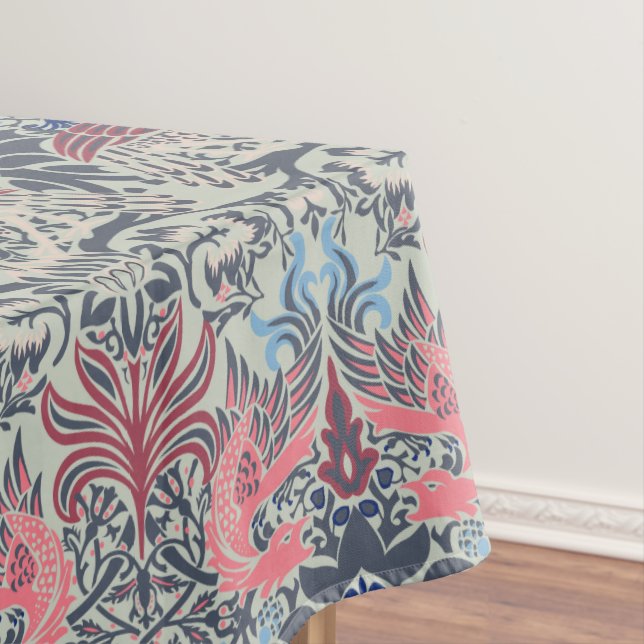 William Morris Peacock and Dragon Tablecloth (In Situ)