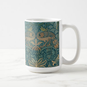 William Morris Peacock and Dragon Textile Design Coffee Mug